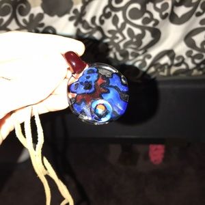 Grateful Dead inspired glass pendant